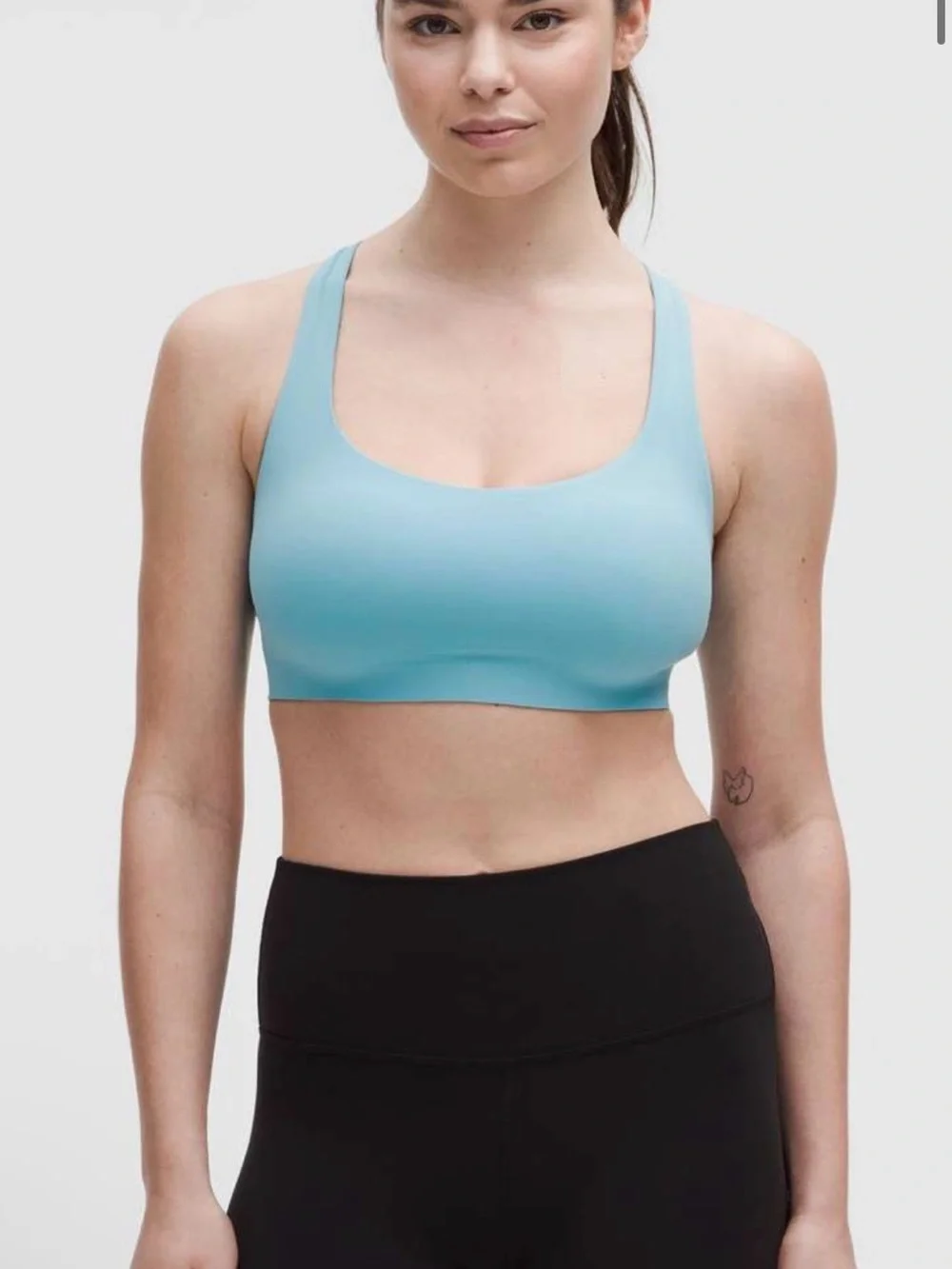 Lululemon FlexyFlex Strappy Yoga Bra *Light Support, D-DDD Cups Washed Blue